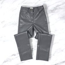 Wilfred Melina Vegan Faux Leather Pants Size 2 Dusty Purple Gray Straight Leg