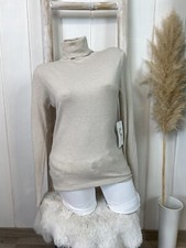 Rollkragen Pullover langarm Rolli M/L 38 40 Beige Creme Feinstrick Made in Italy