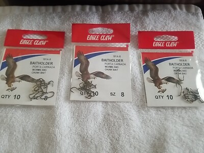 Eagle Claw 181A-8 Baitholder Sz 8. Lot Of 3.