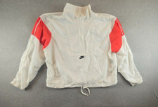 Nike Sportswear Heritage Women's M Woven Jacket Orange White Windbreaker CJ2361