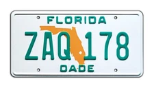 Miami Vice | Ferrari Daytona Spyder | FL ZAQ 178 | STAMPED Prop License Plate