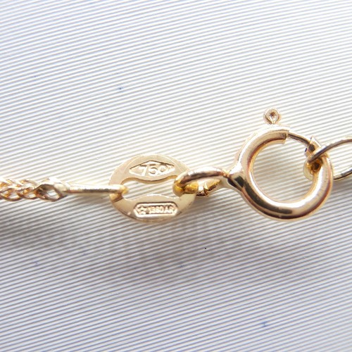 Pendente con catenina in oro giallo 18kt (750) Doppio Cuore con zirconi - Picture 10 of 10