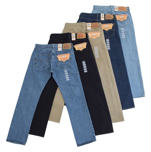 Levis 501 Jeans Mens Button Fly Blue 