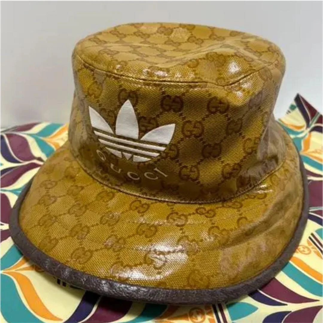 adidas x Gucci Bucket Hat size L New Cotton/Linen Lining Made in