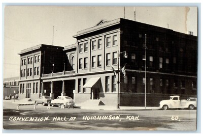 c1950s Convention Hall Exterior Building Road Hutchinson Kansas Vintage Postcard