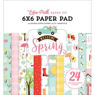 6'' x 6'' Scrapbooking Papierblock Echo Park Willkommen Frühling 24 Blatt