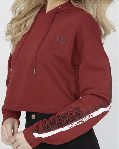 guess red hoodie women's