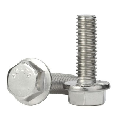 M8-1.25 x 16mm Flanged Hex Head Bolts Flange Hexagon Screws, Stainless Steel ...