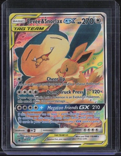 2019 Pokemon Black Star Promo Tag Team #SM169 Eevee & Snorlax GX