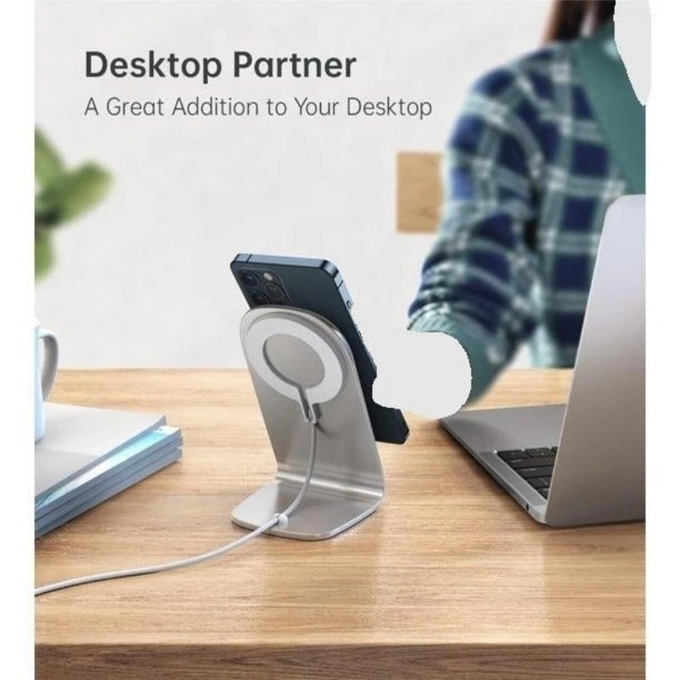 Cargador inalámbrico magnético Magleap 15W y soporte Foto 3 de 4