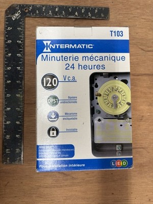 Intermatic T103 24-Hour Mechanical In-Wall Timer Switch 120V 40A DPST