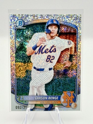 #ad #ad 2025 Bowman Chrome Prospects Carson Benge #BCP 108 Speckle Refractor 299 RC $14.95