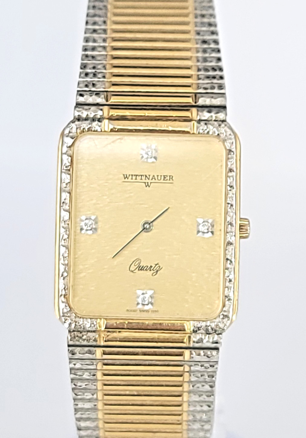 Wittnauer Quartz Gold Plated Rectangular Dress Wa… - image 2