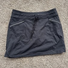 Athleta Women’s Medium Black Zipper Pocket Skort EUC Drawstring