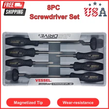 VESSEL ARMOR GRIP Screwdriver 8PC. Set (JISDRIVE) No.550A8Ptu (Previous), Black