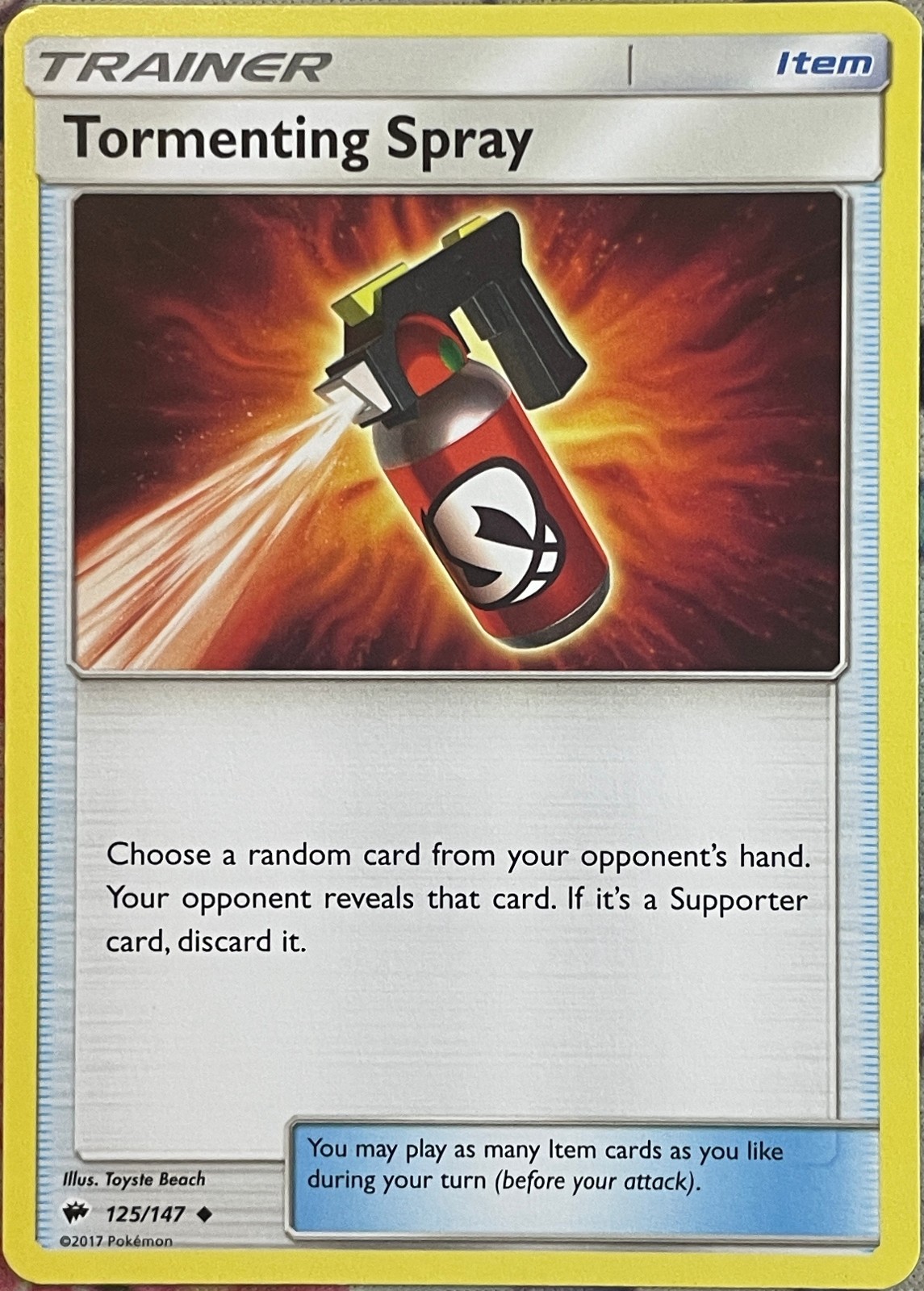 Tormenting Spray - 125/147 - Burning Shadows Pokemon 2017