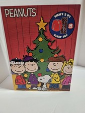 Snoopy Peanuts Christmas PJ 2 Pc Sleep Set Gift Boxed Mens Size M