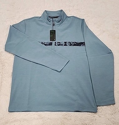 Travis Mathew NWT Swell Season 1/4 Zip Golf Pullover Mens S Lt. Blue Long-sleeve