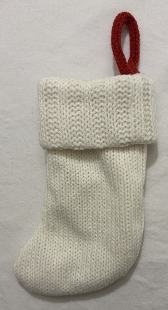 Wondershop Knit Mini Christmas Stocking White 7” Initial “T” NWOT