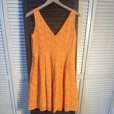 Tiana B Sleeveless Eyelet Orange Dress