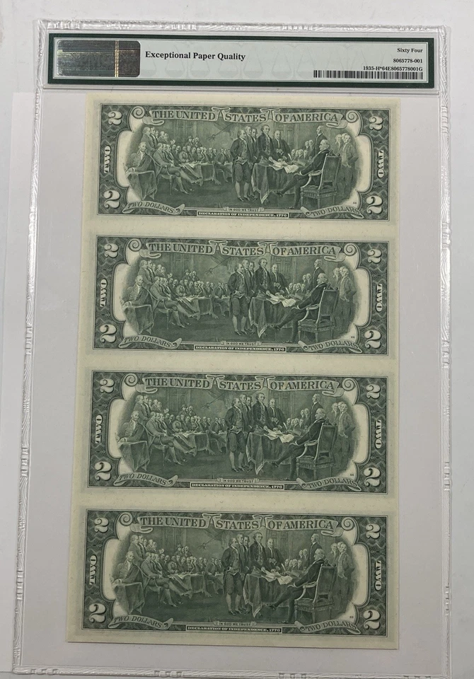 1976 4 subject Sheet $2 Federal Reserve Notes. PMG MS 64 Stars. - Image 2 of 3
