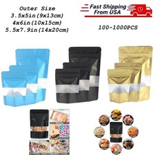 100-1000X Resealable Mylar Foil Bags Smell Proof Zipper Seal Food Storage 4mil