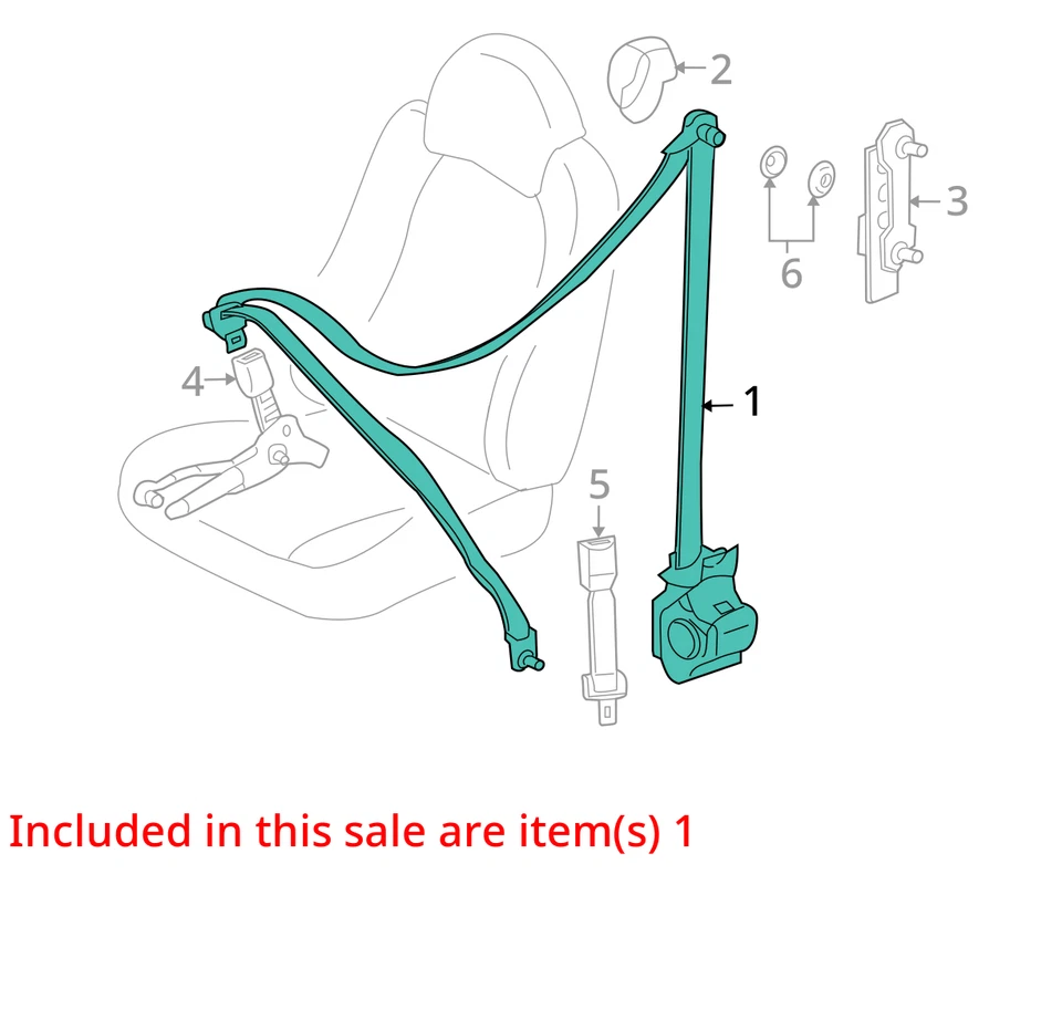 Cinturón de seguridad cubo delantero pasajero retractor se adapta 08-12 ESCAPE 10292872 Foto 4 de 4
