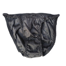 Vintage 90s Sz/5 Embossed Satin String Bikini Panties NWT