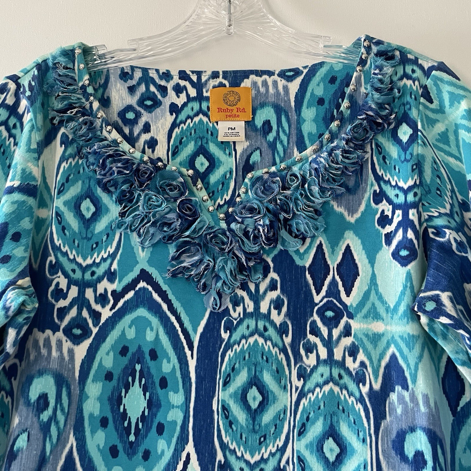 Ruby Rd Women’s Size Petite Medium PM Embellished… - image 1