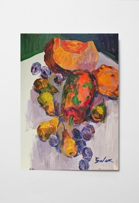 Oil painting Rural Ukrainian painter canvas Unframed original Decor still life