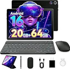 10.1" Tablet Android 16 Tablets Pad 20GB RAM 64GB HD Octa-Core Dual Camera WIFI