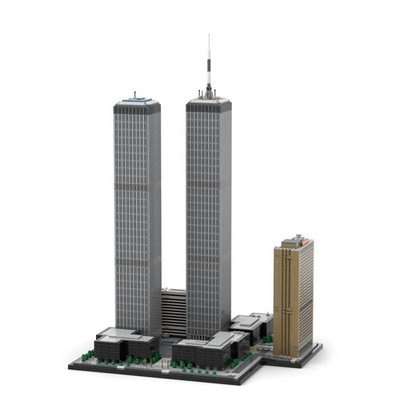 1:800 Scale Architecture 7121 Bricks World Trade Center Complex MOC-177998