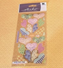 Sticko VELLUM PASTEL HEARTS Flat Stickers 29 Pcs Patterned
