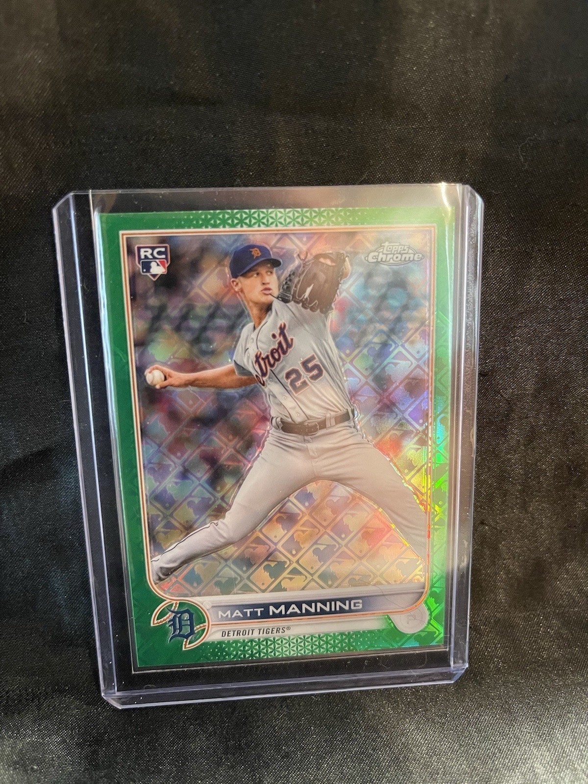 Matt Manning 2022 Topps Chrome Green MLB Logofractor Refractor 95/99