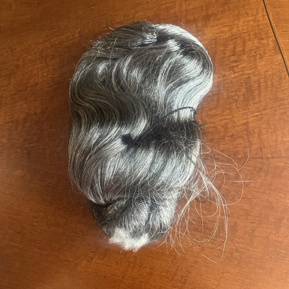 Halloween Vieja Dama Peluca Disfraz Conjunto Pelo Gris En Moño, Peluca Abuela, Gafas, Perlas Foto 4 de 4