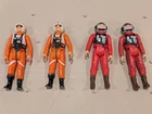 Vintage Star Wars X-Wing Luke & B-Wing Pilot Action Figure Lot of 4 Kenner