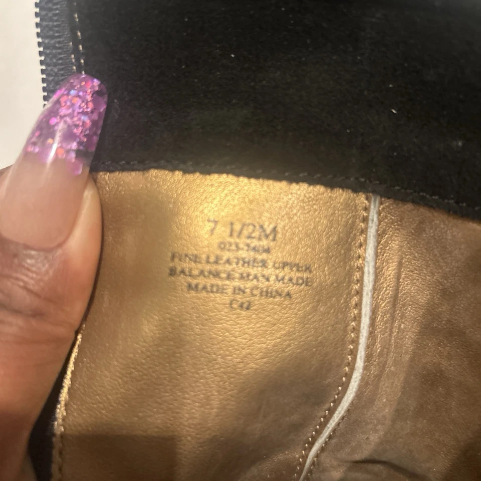 BisouBisou By Michele Bohbot MILOS Black Softy Suede Boots Leather Heels Sz7.5M - Image 4 of 4