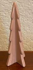 Creative Co-Op Mauve Pink Stoneware Christmas Tree Figurine 5"H x 1 1/2"W
