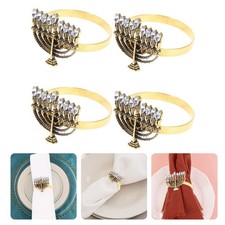 4pcs Napkin Buckles Hanukkah Napkin Holders Table Decoration Napkin