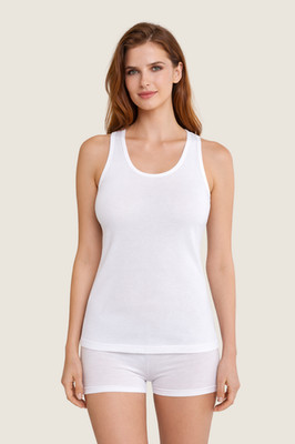 Damen Unterhemd Tanktop Top in weiß 100% Baumwolle