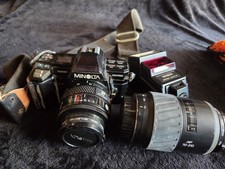 Minolta Maxxum 7000 AF 35mm SLR Camera w/ AF 70-210 AF 35-70  2800 Flash