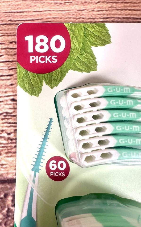 Goma Soft-Picks Advanced Mint, hilo dental para el cuidado, palillos de dientes, 180ct con 3 estuches Foto 3 de 4