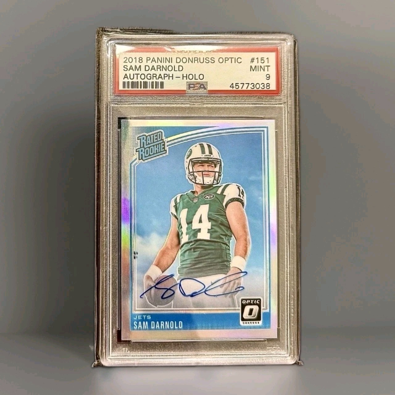 2018 Panini Optic - Sam Darnold Rated Rookie On Card Auto /99 HOLO PSA9 🏆