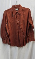 vintage 70s 80s KMART POLYESTER COTTON MEN'S BUTTON DOWN SHIRT L 16 16.5