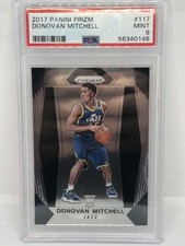 2017-18 Panini Prizm #117 Donovan Mitchell Utah Jazz RC Rookie Card PSA 9 . rookie card picture