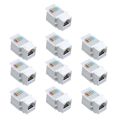 RJ45 Cat5e Tool-Less Keystone Jack Connector Adapter, Keystone Module Connect...