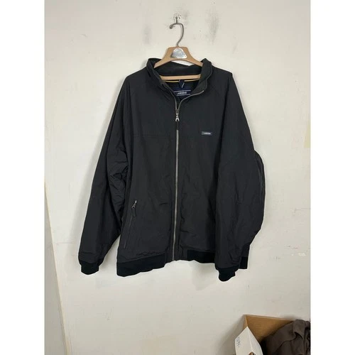 Lands End Squall Jacket Mens 3XL Tall Black Fleece Lined Full Zip Bomber 457210 - product listing photo