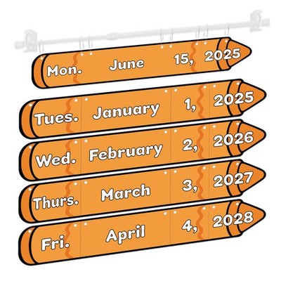 Nufiwra Flip Calendar for Classroom, Crayon Bulletin Board 