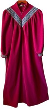 Vanity Fair Cranberry Half Zip Nightgown Housecoat Women’s SZ Small 70s VTG USA