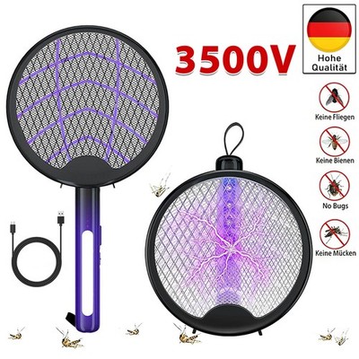3500V Elektrische Fliegenklatsche Extra Stark USB Elektro Mücken Fliegenklatsche
